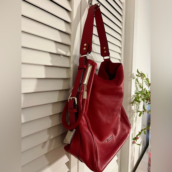 ⛱️ Jil Sander Red Leather Women's Bag A++ Condition - Picture 7 of 12